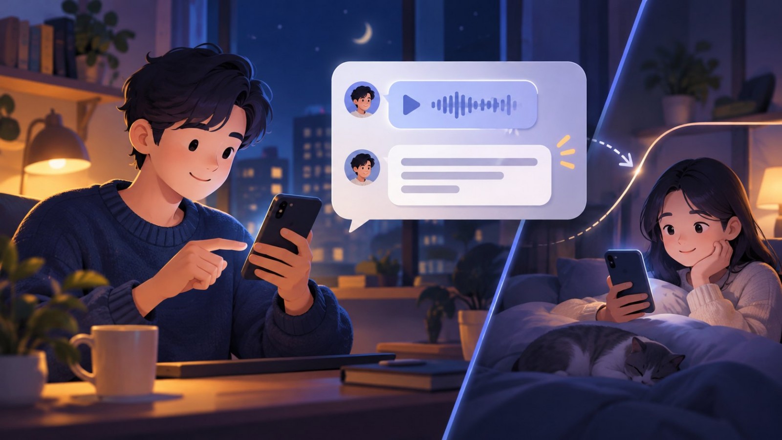 语音消息发出后补充一条可查的文字摘要
